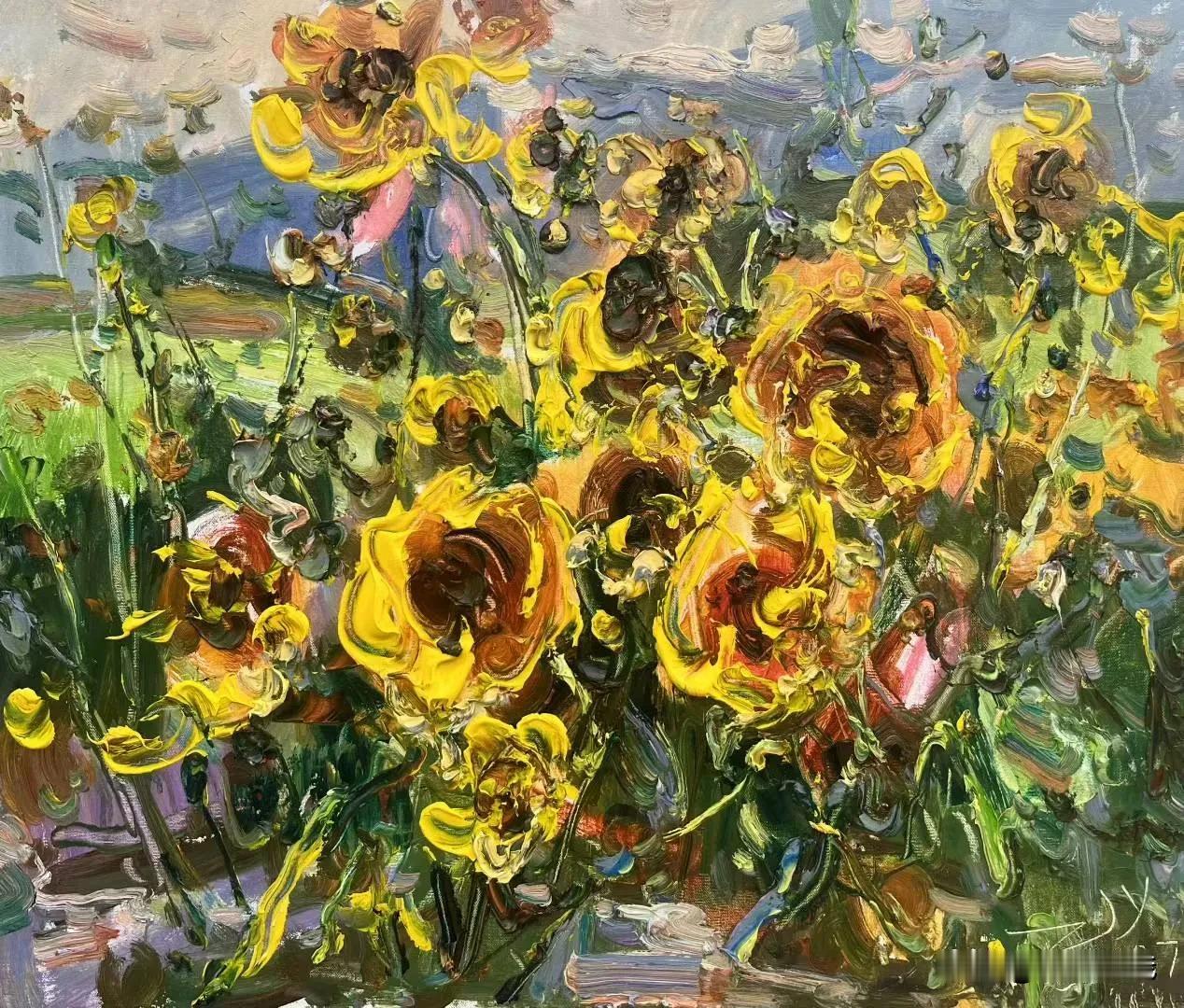 张继渝老师绘画作品欣赏
大窝桥头的太阳花  70X60cm