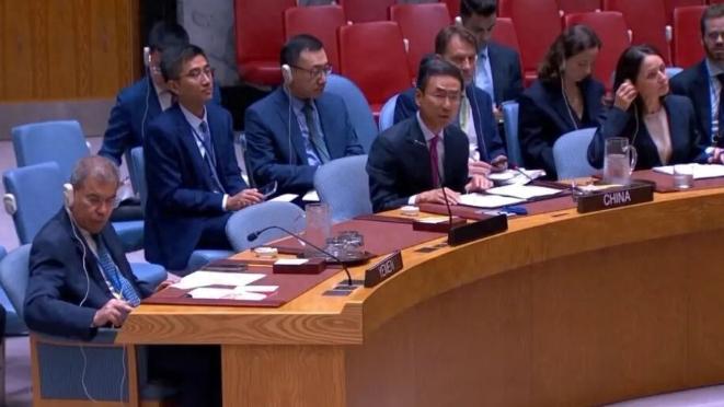中方：立即无条件释放所有被扣押人员！15日，中国常驻联合国副代表耿爽在安理会上发
