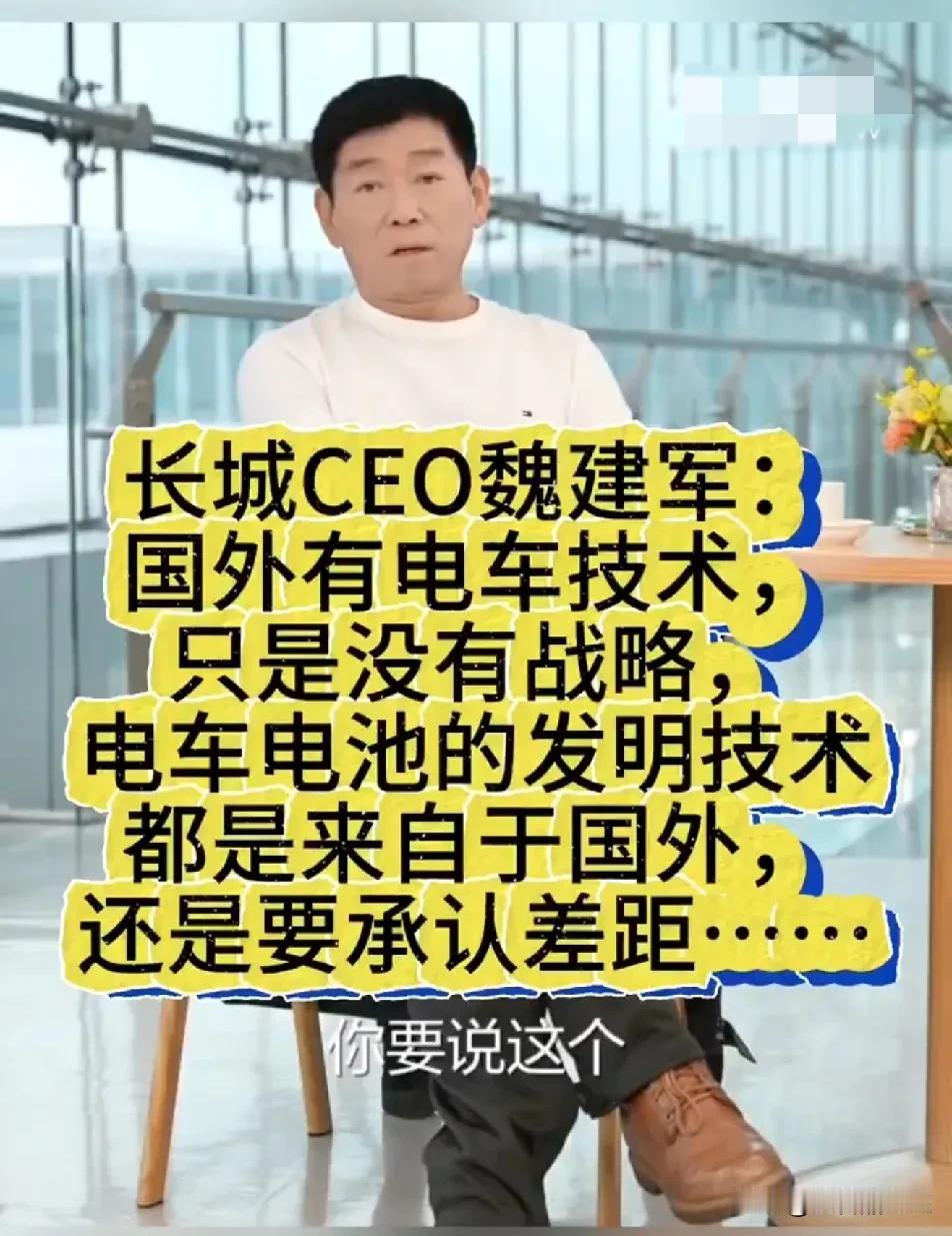 魏总的观点你同意吗？

长城的魏总在接受采访时说，电动车人家不是没技术，是人家没
