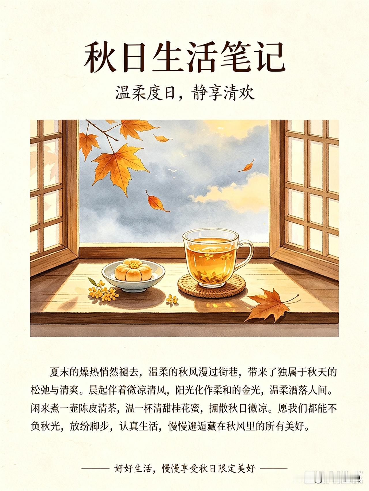 夏末的燥热悄然褪去，温柔的秋风漫过街巷，带来了独属于秋天的松弛与清爽。告别盛夏的
