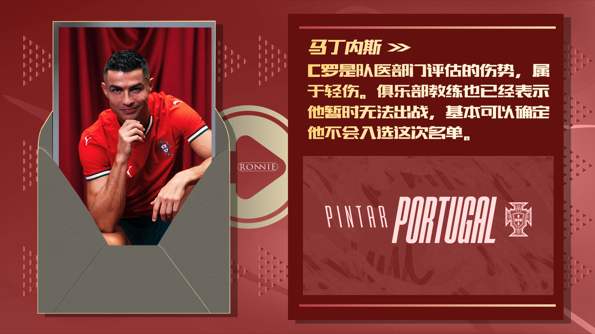 C罗确认缺席国际友谊赛 🛑 在接受Antena 1、TSF、Observado