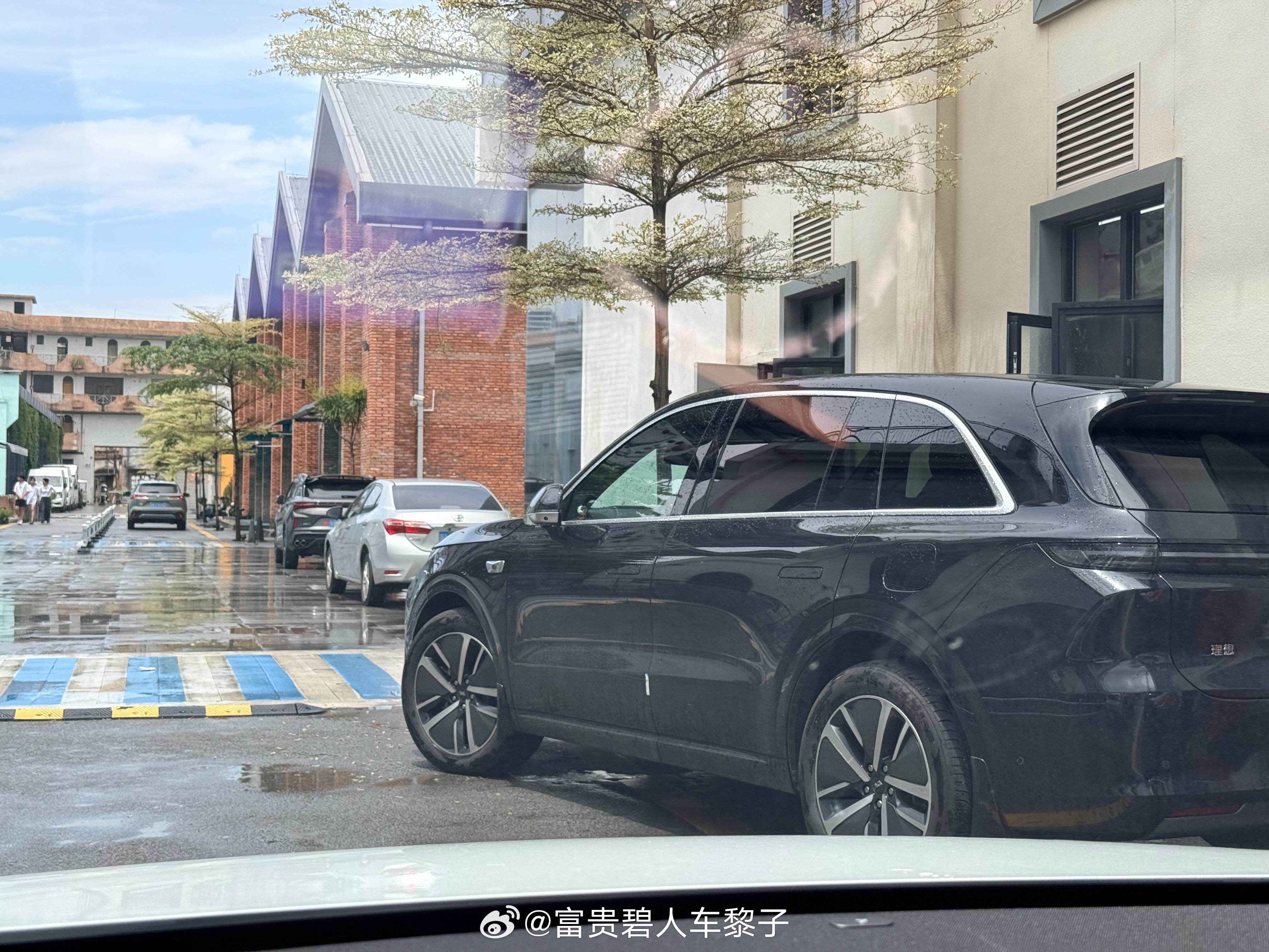 园区的理想车主，真的是你想咋停就咋停啊单行道上斜着停，轮子也不回正……但凡大一点