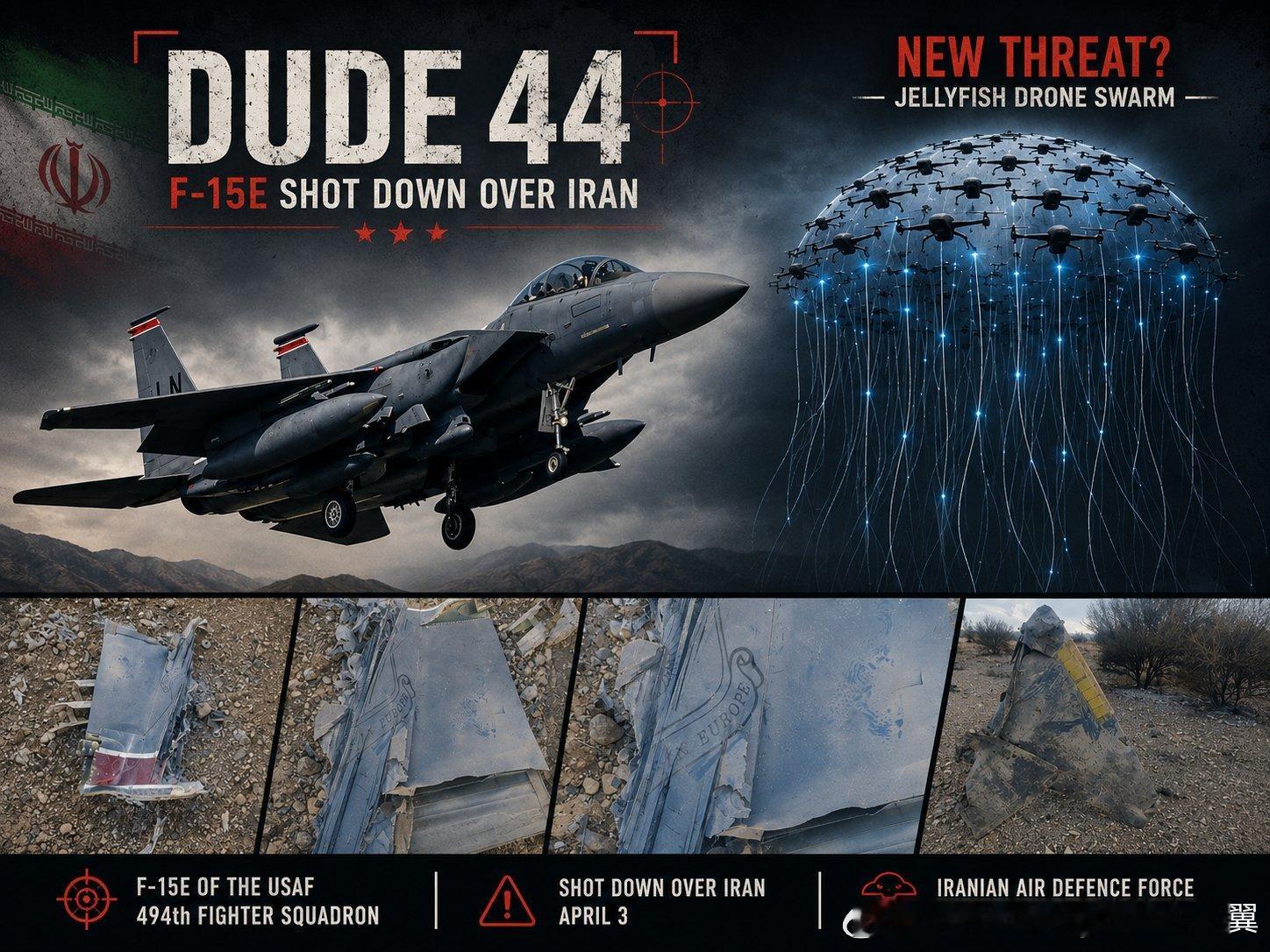 美伊以冲突 根据CNN报道，隶属于第494战斗中队、呼号为“Dude 44”的 
