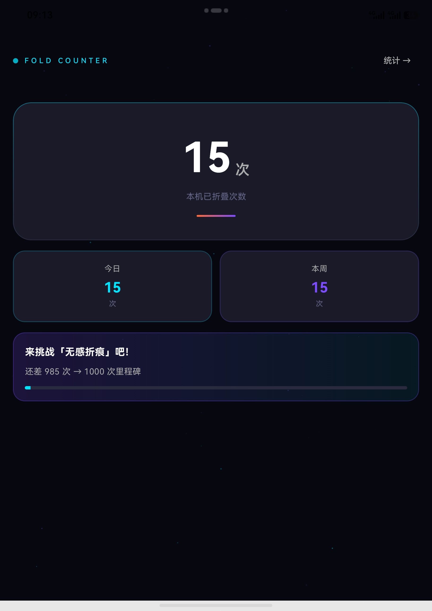 今天用 pura x max 才折叠 15 次、外屏基本满足日常使用了，就看脚本