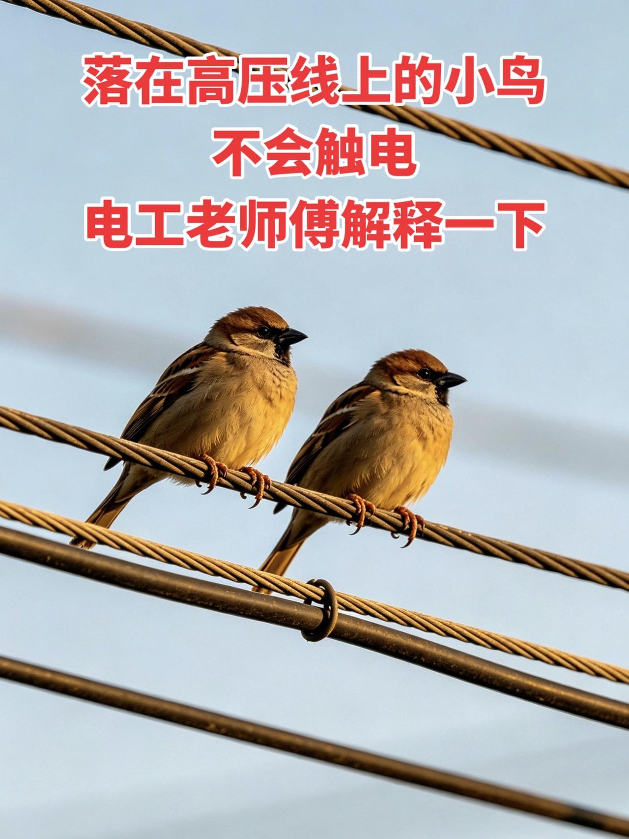 落在高压线上的小鸟不会触电，电工老师傅解释一下！电工 电工知识