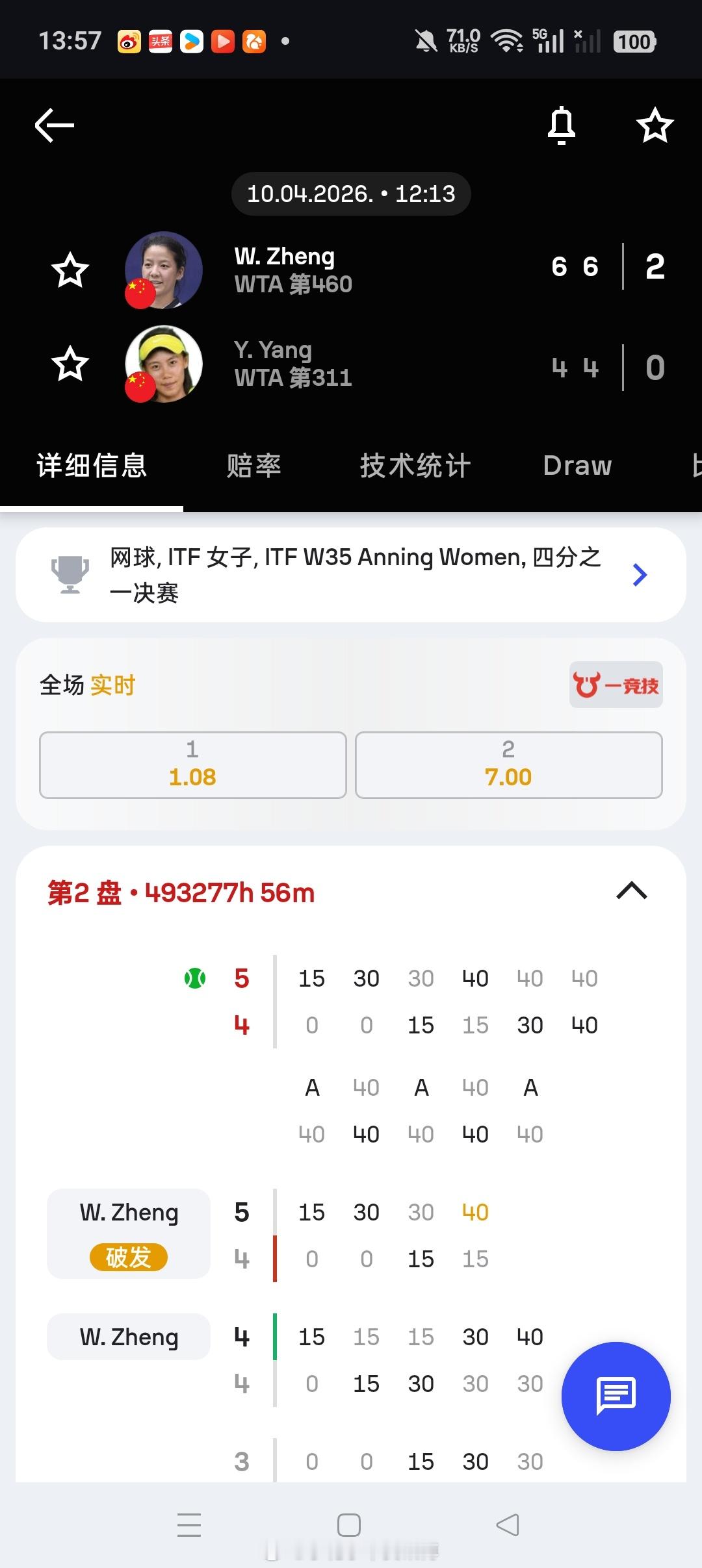 小花小草资讯小花小草资讯 【🇨🇳安宁W35】女双四分之一决赛🇨🇳6号种子