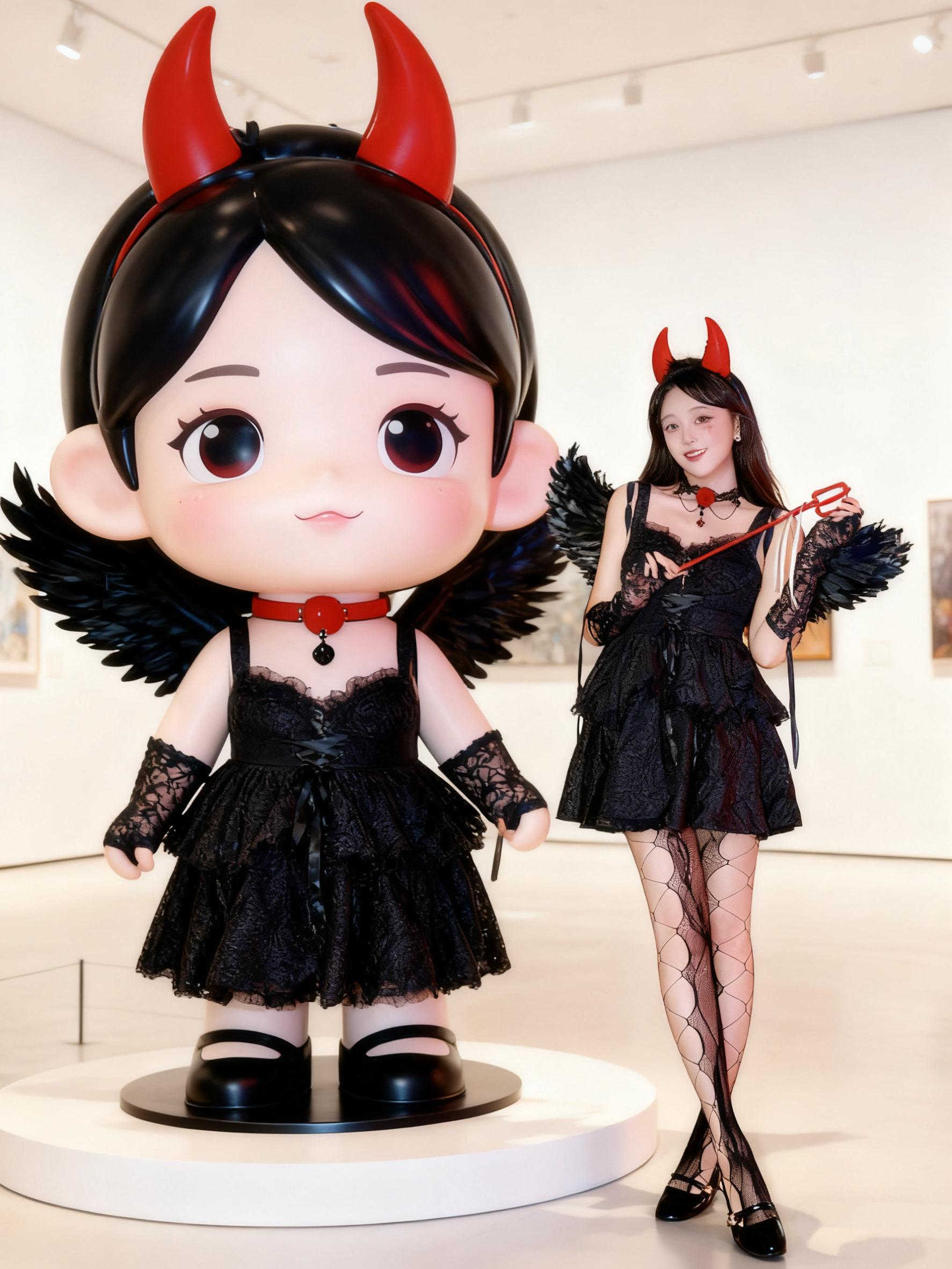 晒出我的巨型手办同框照