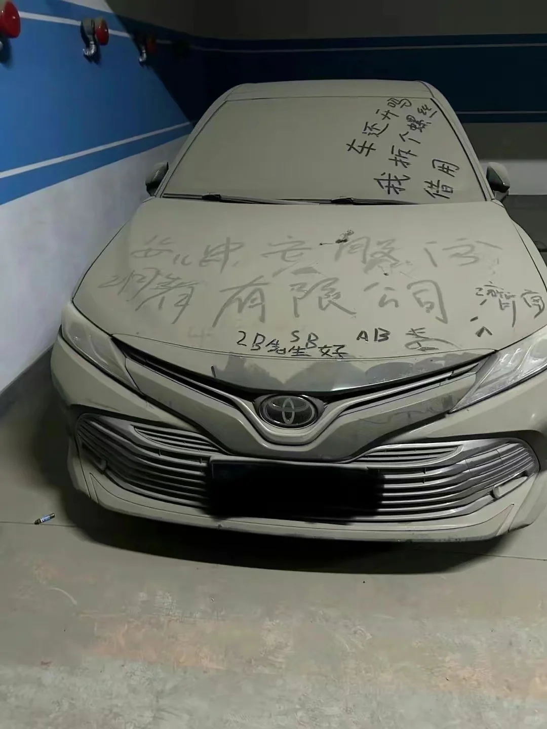 据我观察这应该是丰田雷凌吧？就是不知道是哪一款，停这有些年头了。
网友发现地下车...