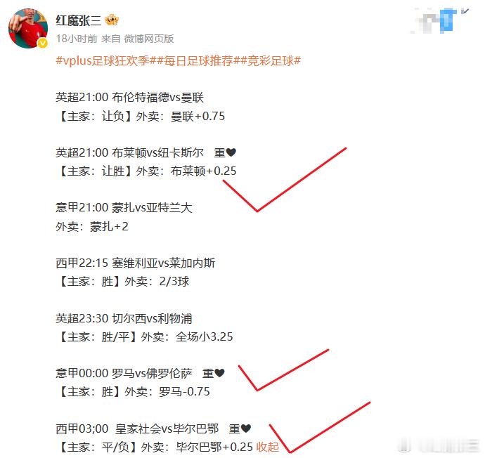 vplus足球狂欢季每日足球推荐竞彩足球  重❤全拿下  其他的有点可惜了  最