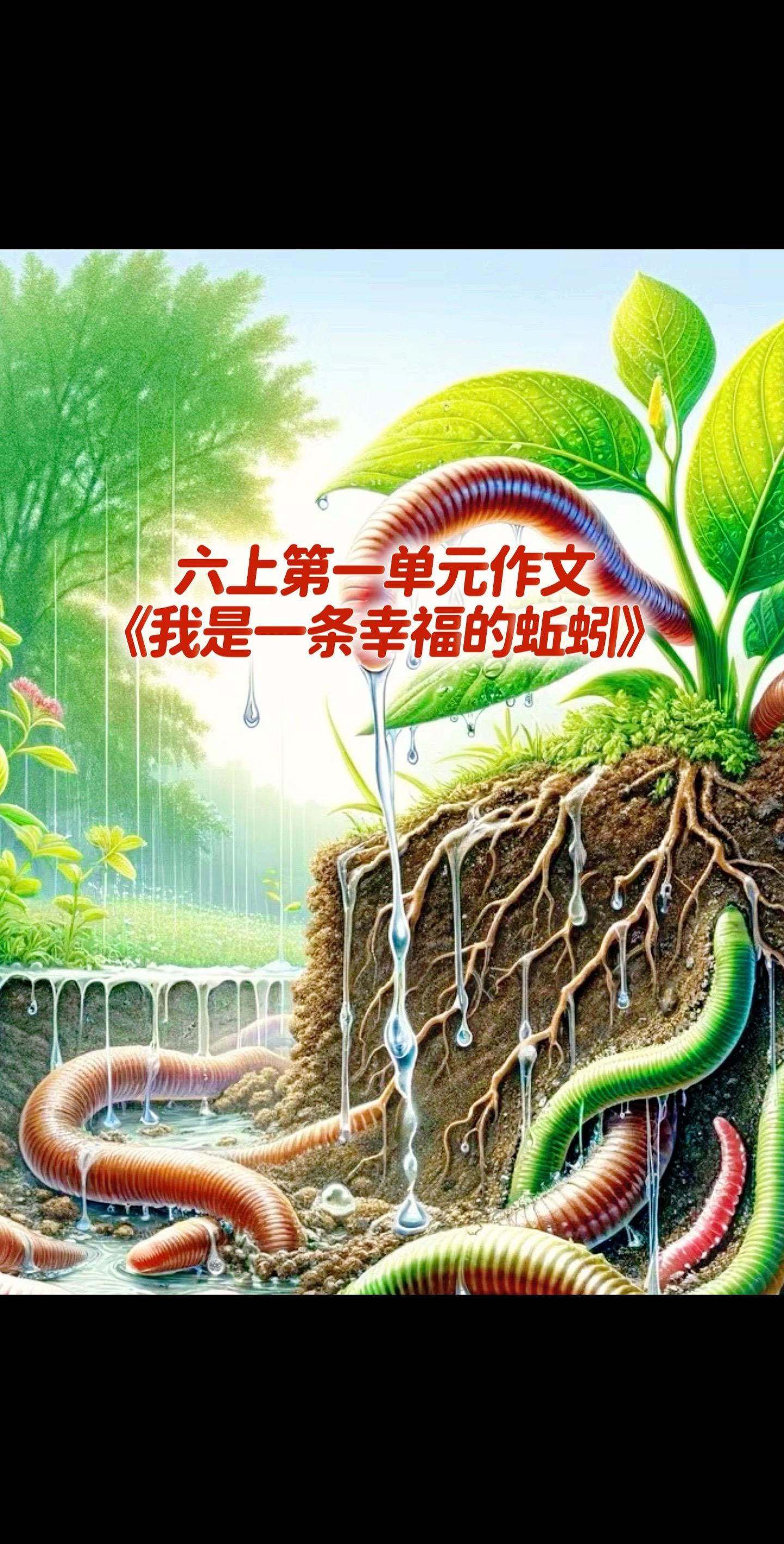 我是一条幸福的蚯蚓。宝妈们，小学六年级上册第一单元作文《我是一条幸福的...