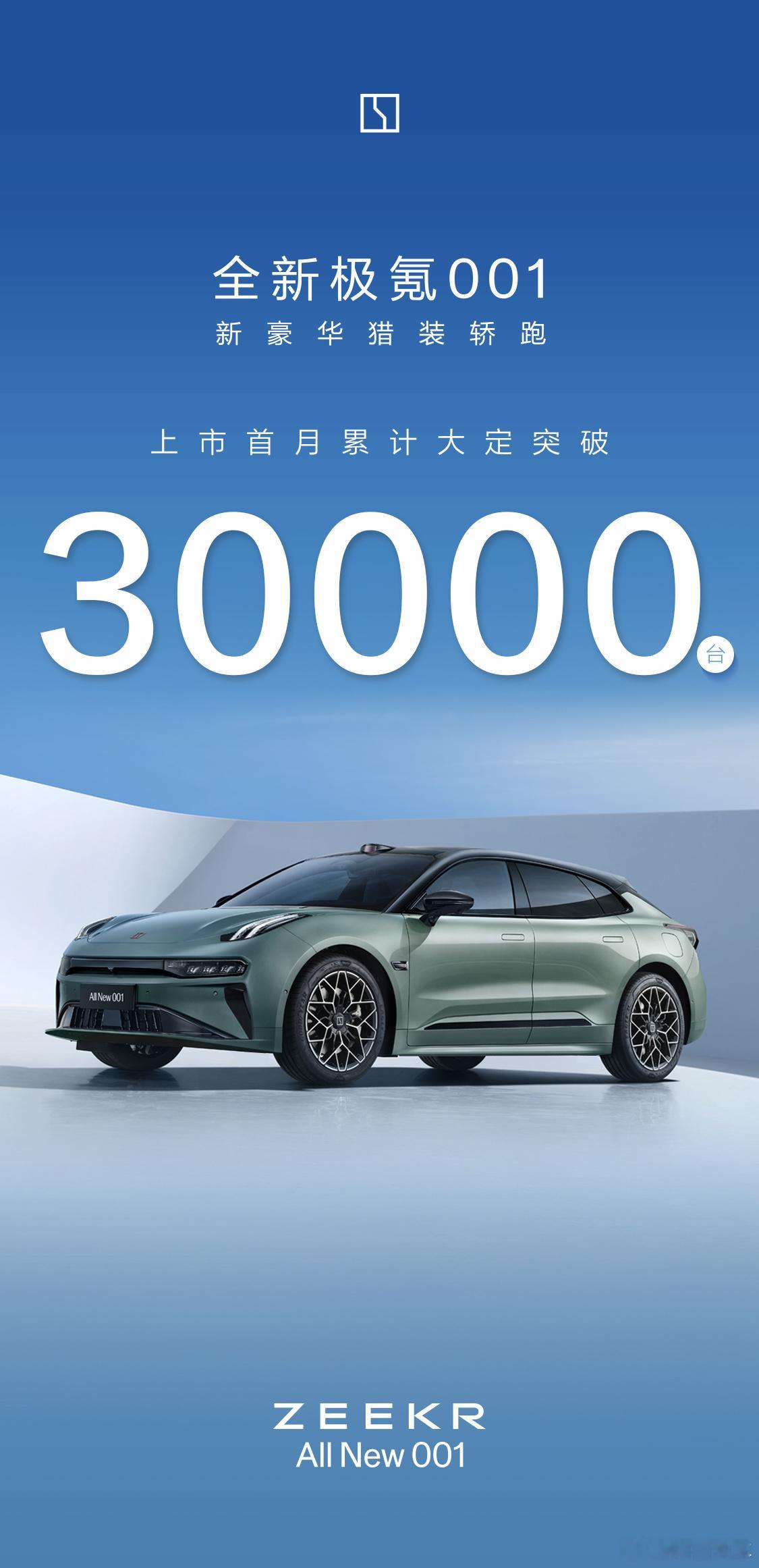 #全新极氪001累计大定订单已近40000#  3月30日极氪宣布#全新极氪00