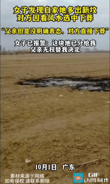 自家地里多出一座新坟。对方说“看风水选的”，父亲当年没点头……

一女子发布视频