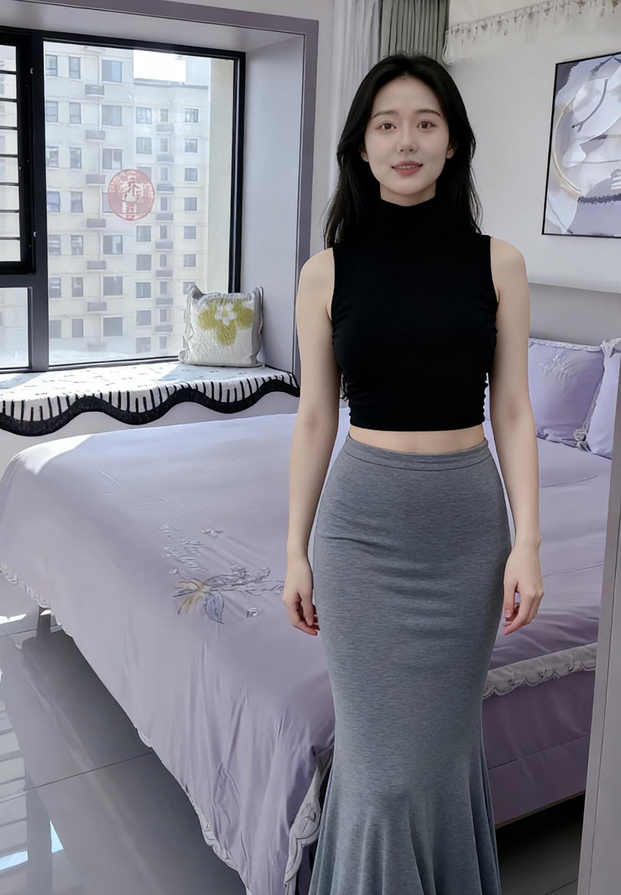 明窗净几透晴光，远眺楼群接大荒。
独立深闺春愁浅，芳心一点系斜阳。