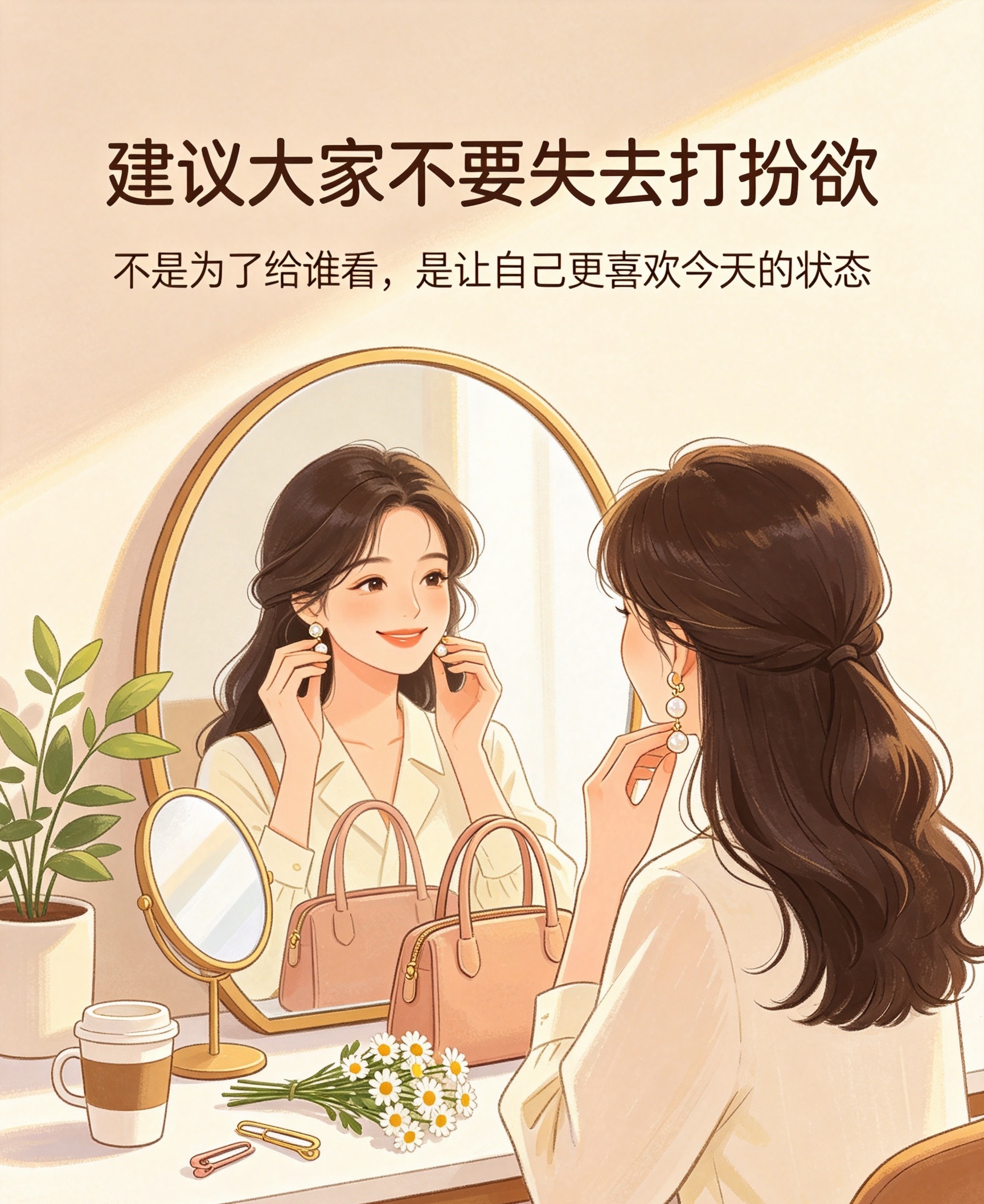 建议大家不要失去打扮欲好好收拾自己不是取悦别人，是重拾生活底气，穿搭精致心情也会