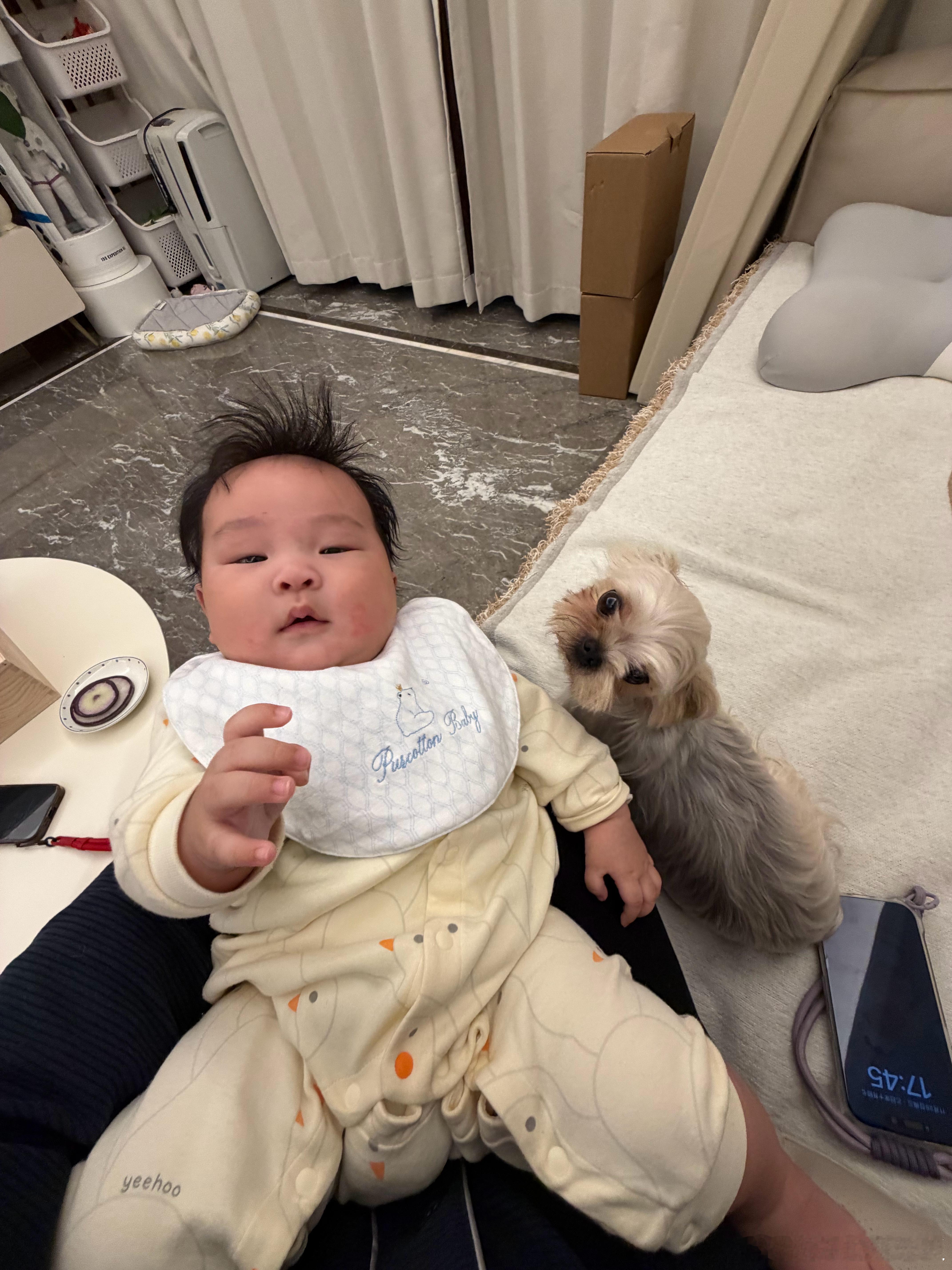 右一大儿子皮蛋 左一小儿子金豆 一个心肝 一个宝贝 杭州