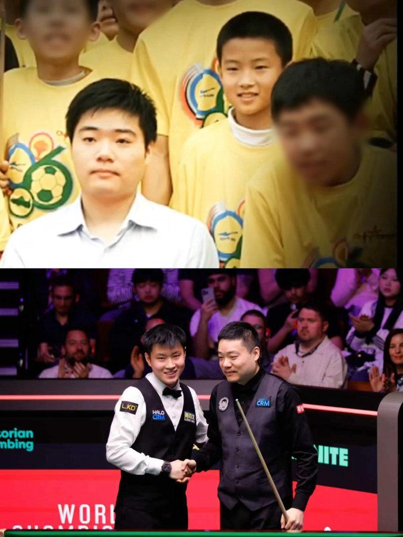 赵心童晒与丁俊晖旧照赵心童和丁俊晖同框！童年VS现在 一起加油赵心童晒和丁俊晖旧