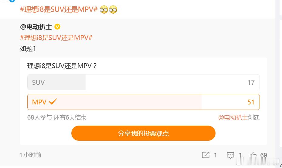 理想I8到底是SUV还是MPV。怎么这么多人说它是MPV啊…… ​​​