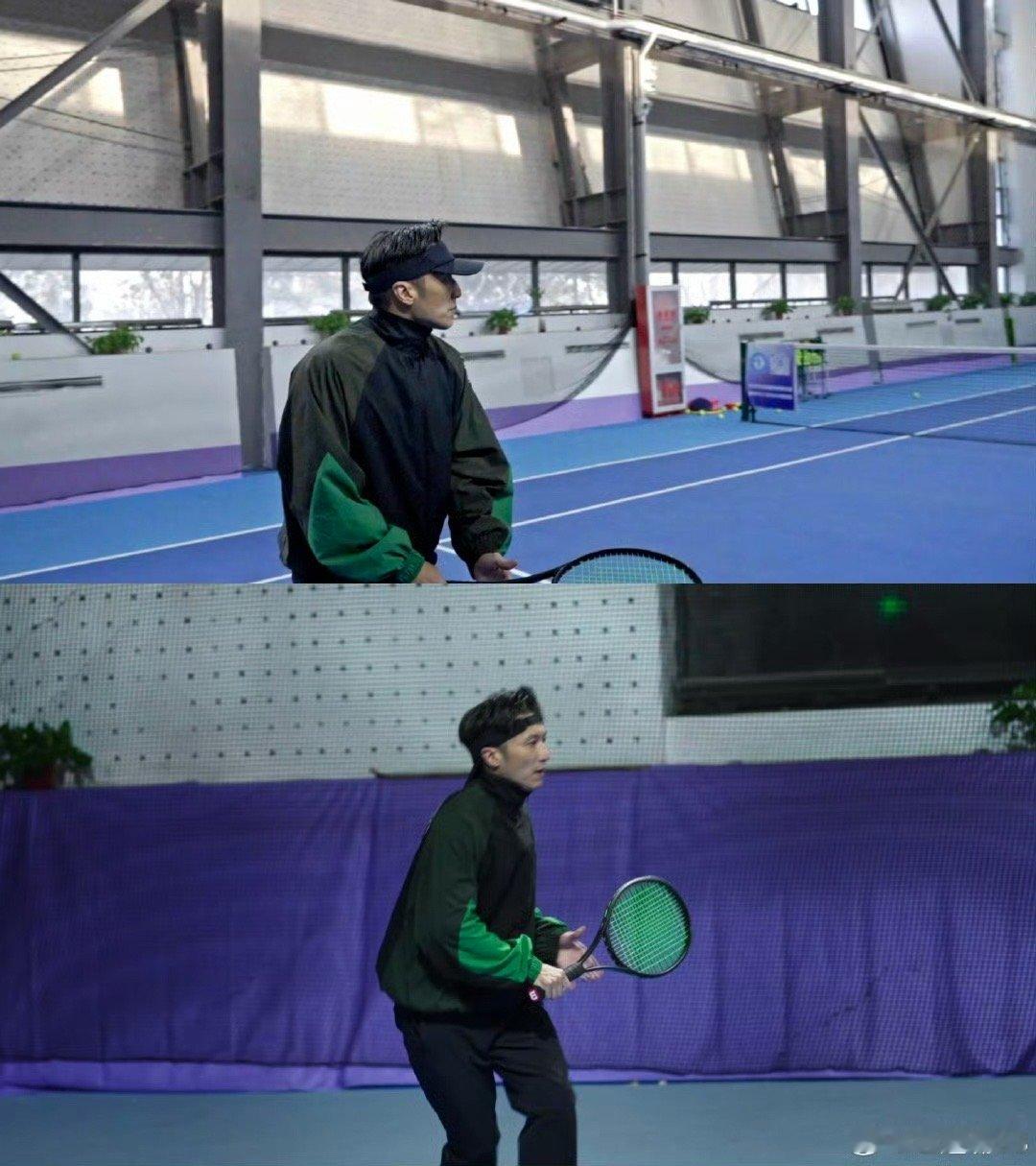 谢霆锋一分钟挥拍25次 这运动状态简直像开了挂！谢霆锋在网球场上挥洒汗水，一分钟