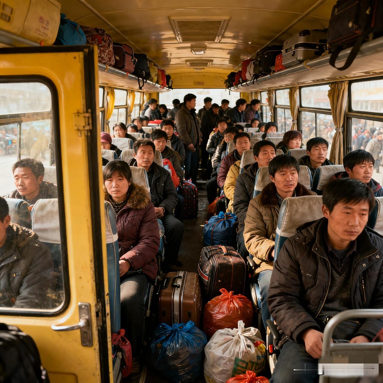 今年的春运可谓是让人惊掉下巴。

今年返乡的人员，首选竟然是大巴车！这个结果令人