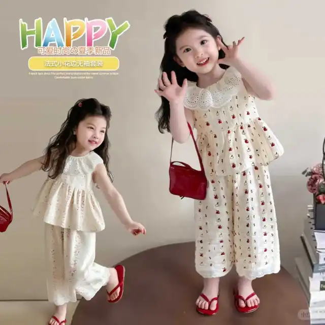 👗女童夏日甜酷套装，小苹果穿出高级感！