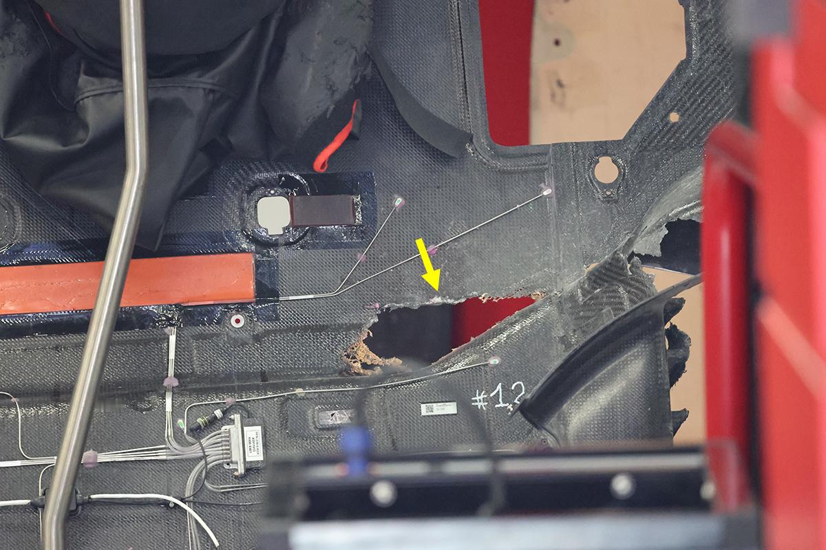 F12026f1巴塞罗那大奖赛 勒克莱尔在巴塞罗那大奖赛排位赛撞车后导致的底盘损