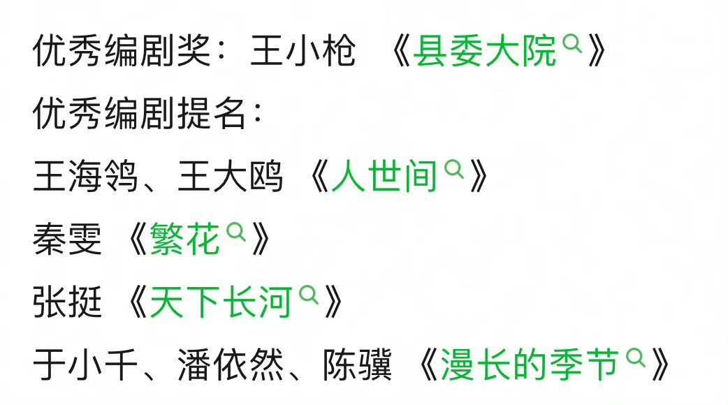 【本届飞天奖优秀编剧是<县委大院>王小枪】第34届#飞天奖#优秀编剧奖意不意外呢