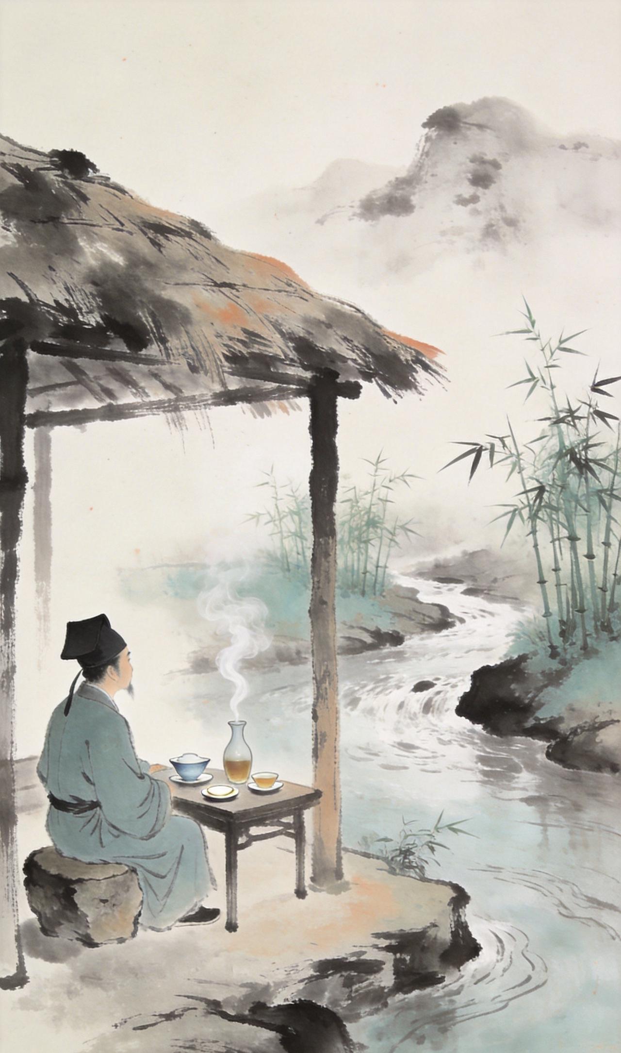 古人喝茶，从来不只是一杯茶
九幅古风文人茶事，画的不是茶，是人间。

临溪候友，
