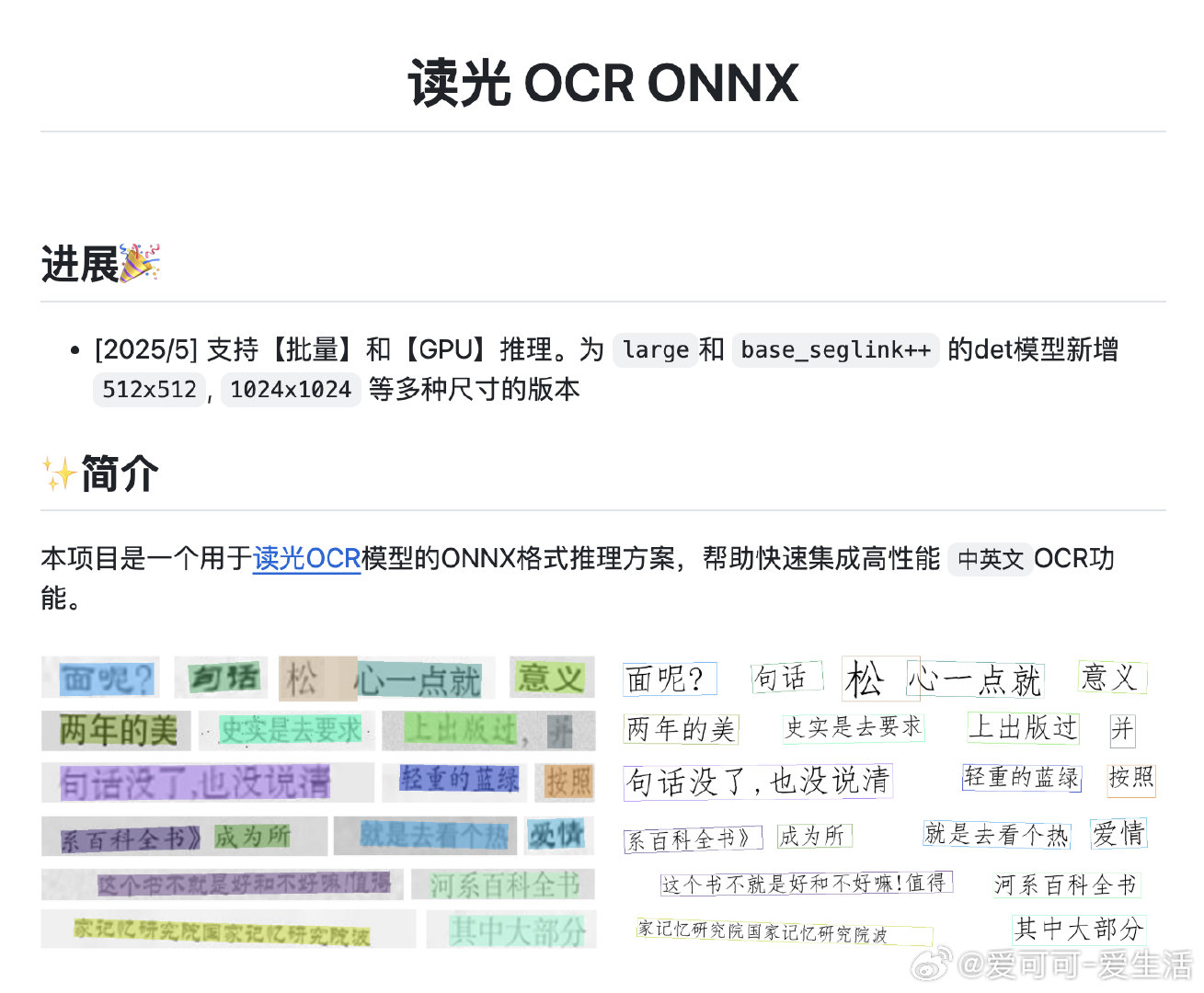 【[30星]duguang-ocr-onnx：读光OCR模型的ONNX格式推理方