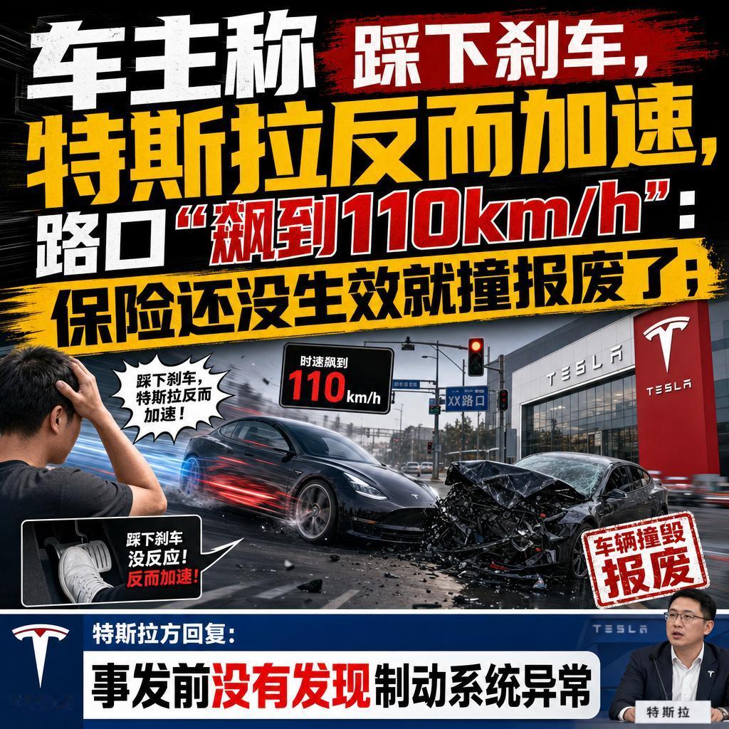 踩下刹车车子反而加速，最高飙到110km/h，这种说法你信吗？
浙江绍兴的秦先生