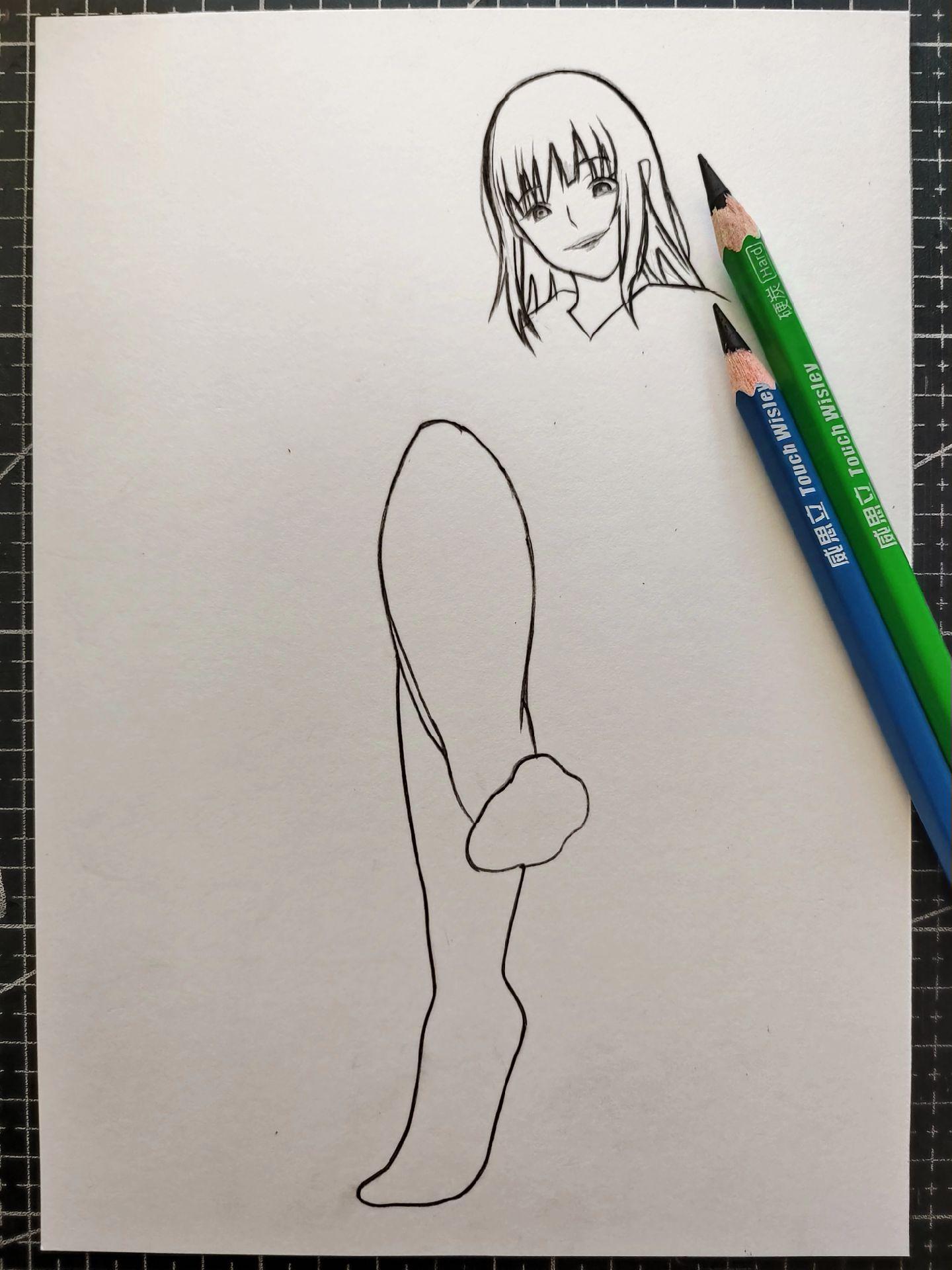 白画一下午。。 绘画过程绘画工具：威思立炭笔