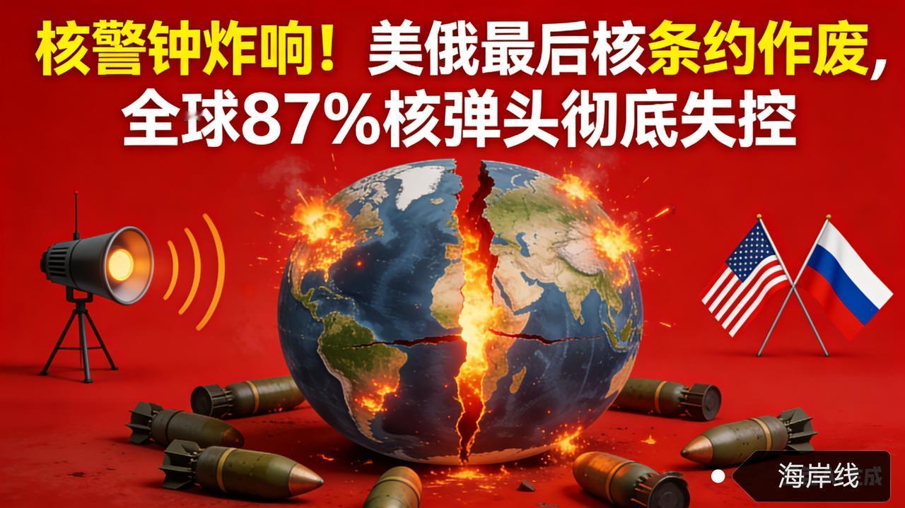 核警钟炸响！美俄最后核条约作废，全球87%核弹头彻底失控
 
据澳大利亚“对话”