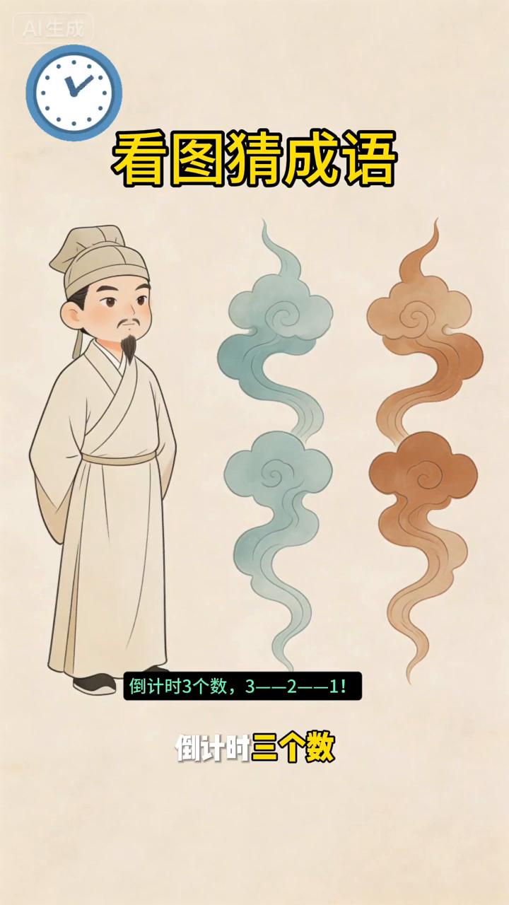 看图猜成语。
家人们快看这张图，结合近4小时全网爆火的热议大话题来猜一个千古经典