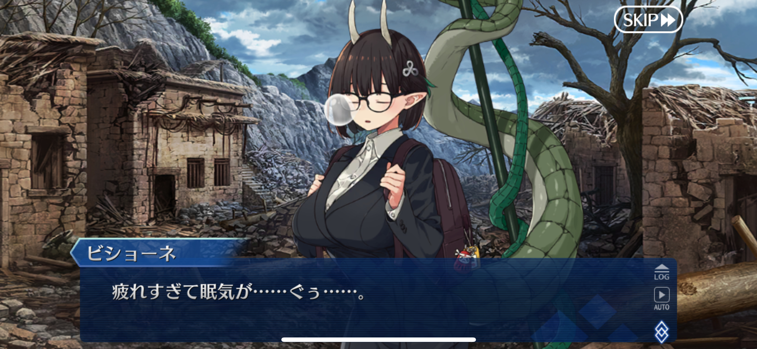 不知是因为战斗太累，还是因为龙娘给的药草的缘故，比修内开始打瞌睡，话还没说完，她