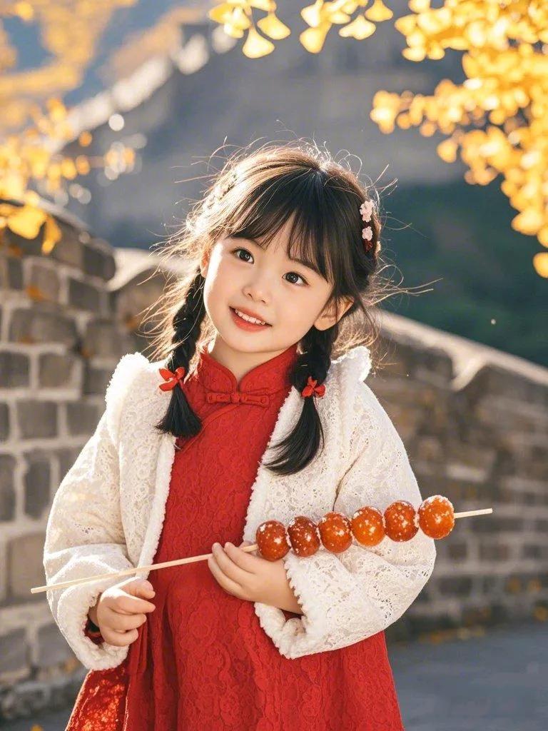 小萝莉穿上红装#喜庆又可爱#小小学生妹# 新中式女童穿搭