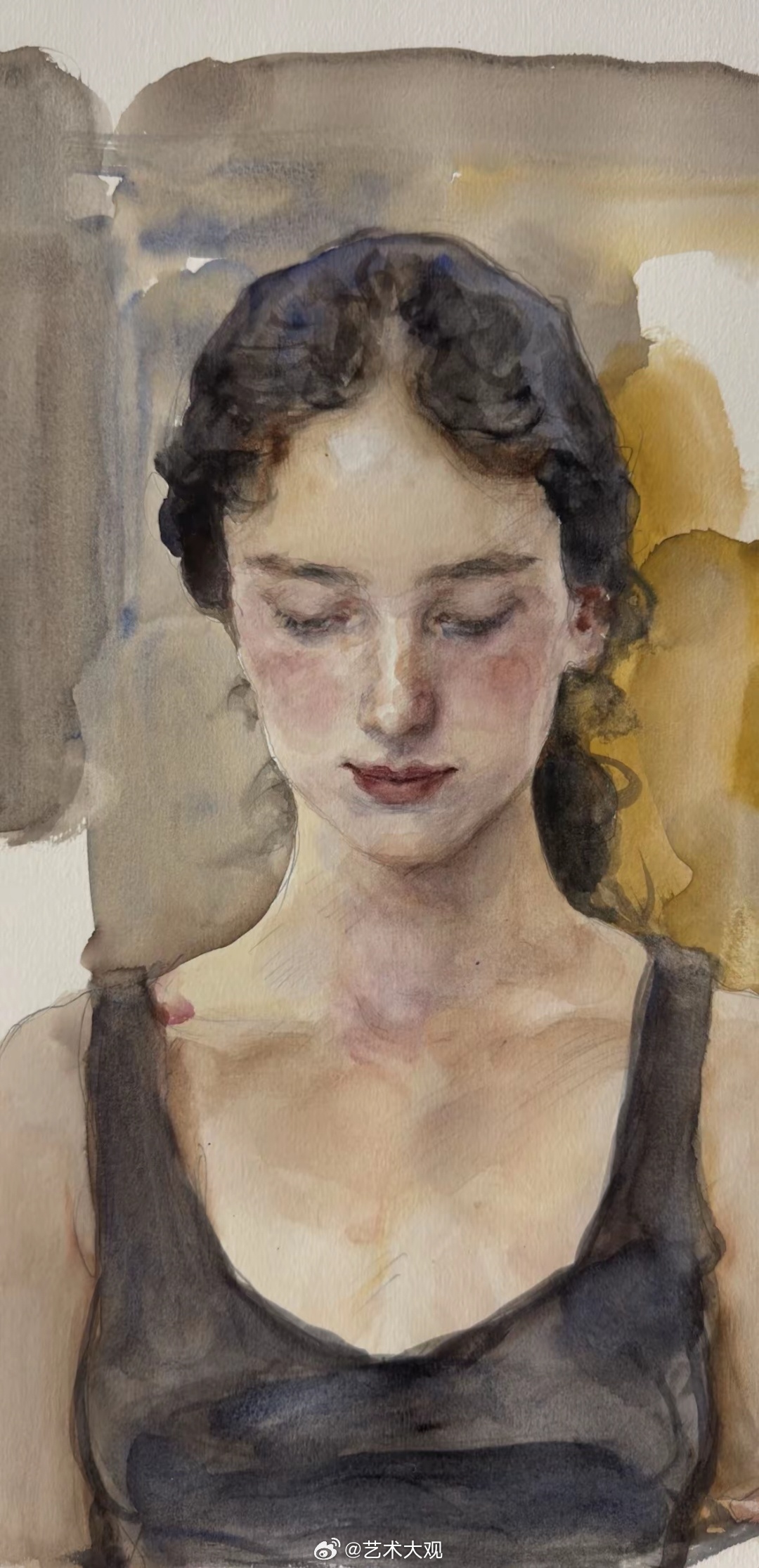 英国女孩｜庞茂琨水彩画297x42cm 2026年水彩画遇见艺术绘画