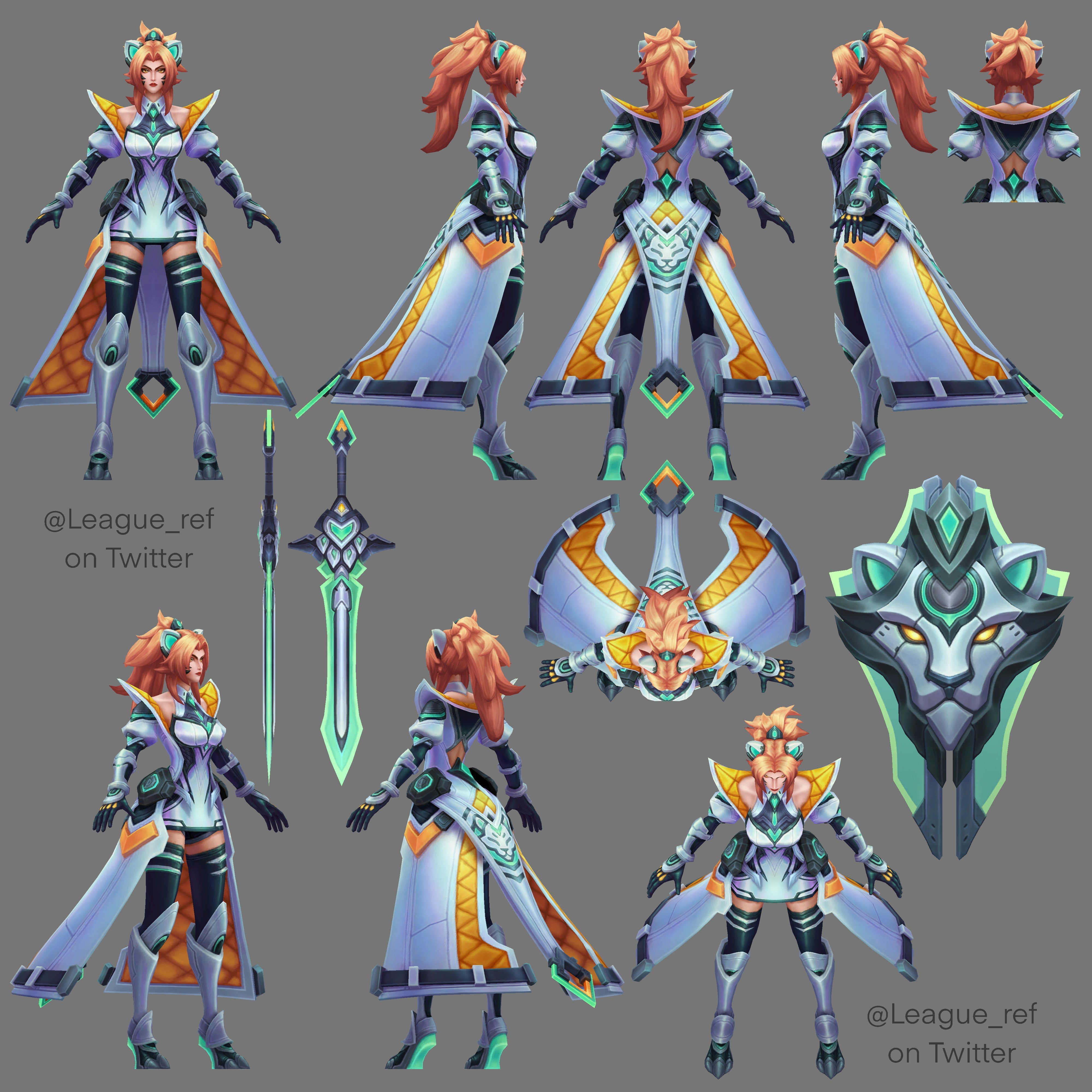 幻灵战队2024皮肤模型：幻灵狮心 蕾欧娜幻灵孤狼 亚索幻灵巨熊 俄洛伊（这些是