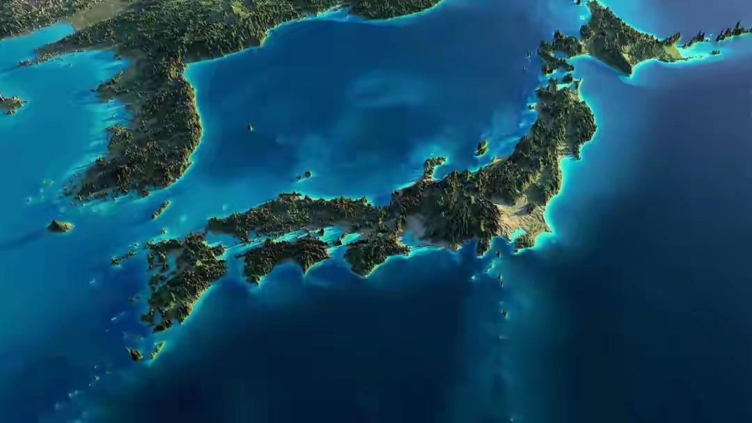 日本这个孤岛看起来挺瘆人！瘆得慌，阴惨惨，孤零零，孤悬海外，仿佛一个被抛弃的孤儿