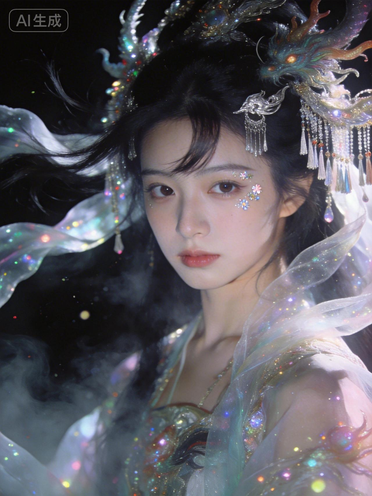 梦幻仙境中的仙子，光彩夺目，令人神往。