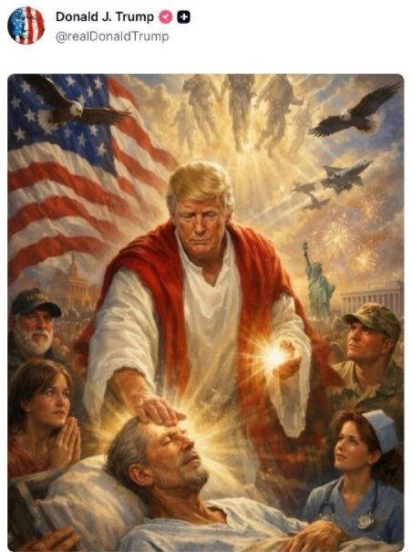 删帖不认错，特朗普自比耶稣背后，是基本盘分裂的隐忧


谁也没想到，特朗普在4月
