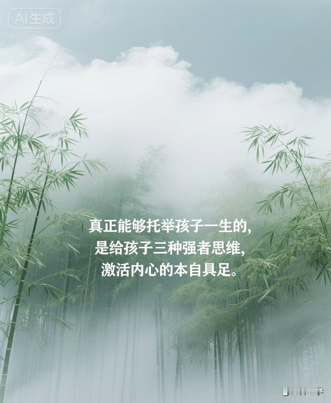 真正能够托举孩子一生的，是给孩子三种强者思维，激活内心的本自具足。

真正能托举