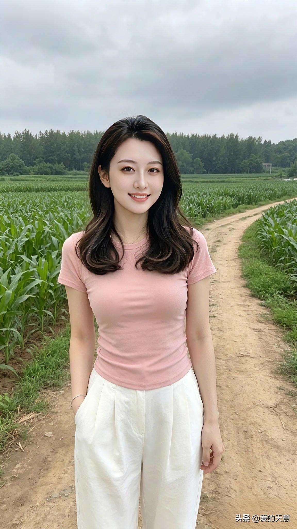 行走乡间小路，吹一吹田野的风，简单穿搭，感受田园里宁静美好的时光。日常穿搭 田园