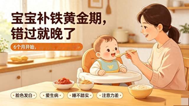 宝宝补铁黄金期只有一次！错过难追回，孩子体弱多病全赖你