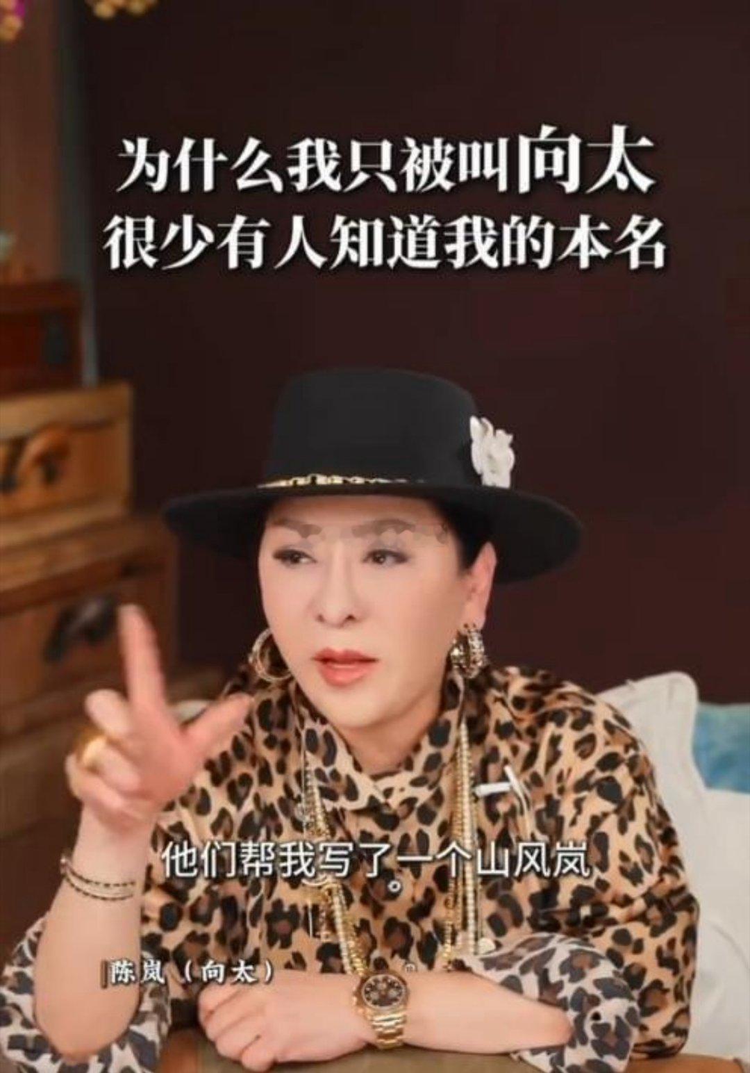 向太本名陈明英，早年19岁做模特，特意取名陈男想制造反差感，后来名字被误传成陈岚