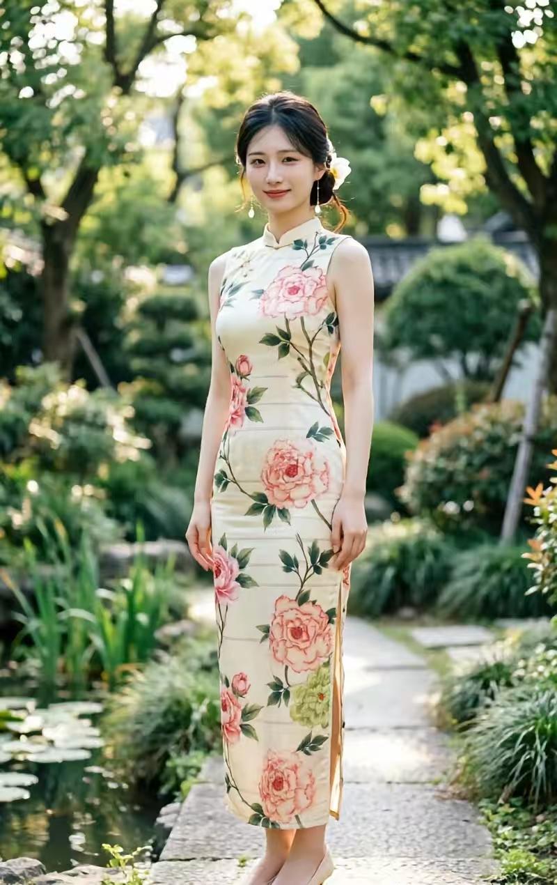 捣练子·赏春
罗裳艳，牡丹鲜，
娉婷步履若天仙。
回眸一笑春风醉，
清梦悠然落眉