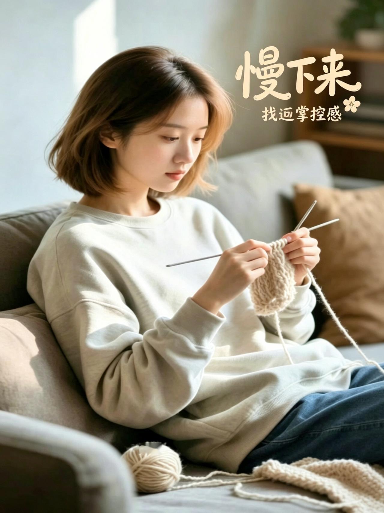 我们总以为奢侈是昂贵的消费，直到看见下班之后安静编织毛线的年轻人才懂得，在人人匆