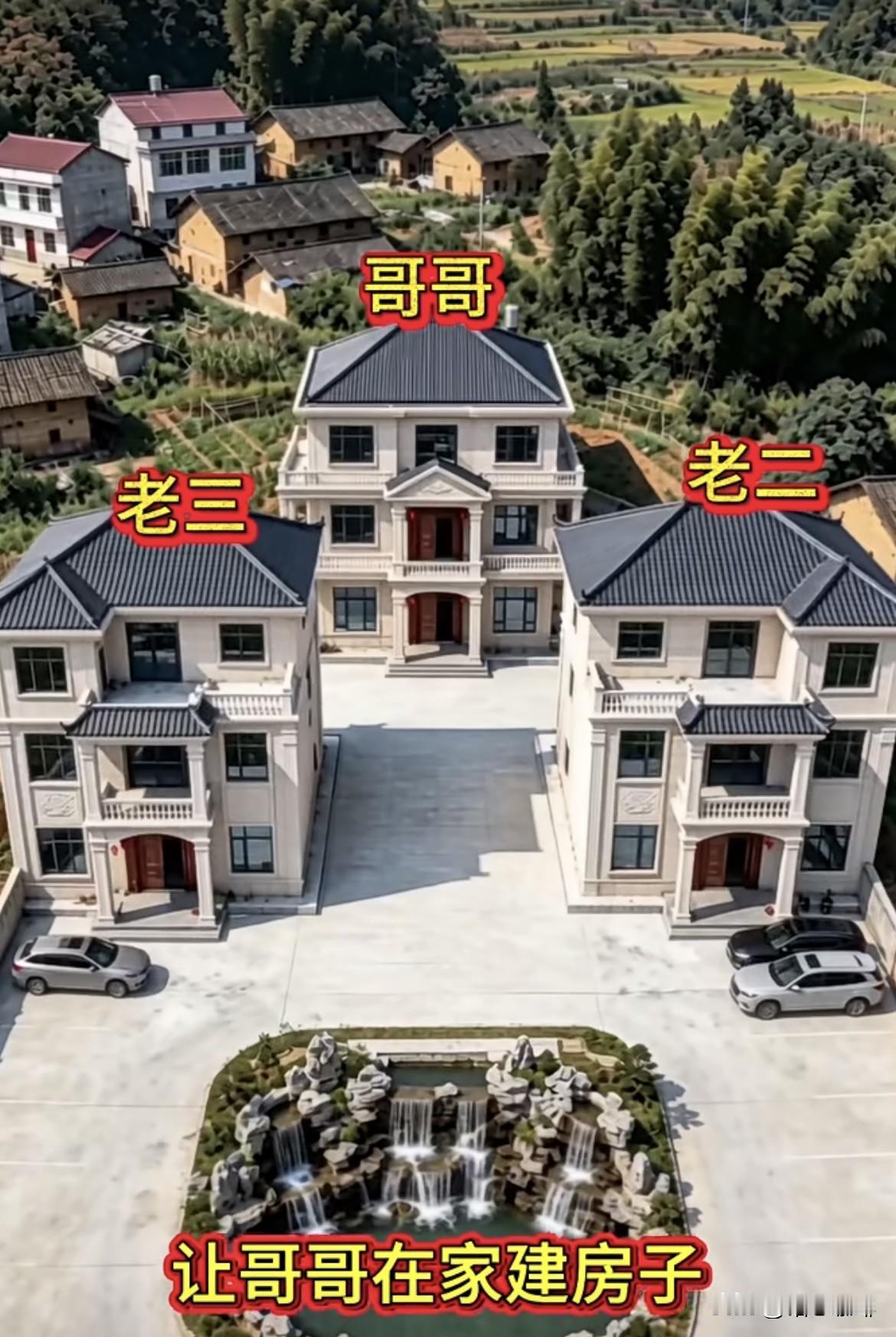 两年弟弟出钱💰，让哥哥在家建
房子🏠由于地基限制问题，哥哥
给自家房子建在了
