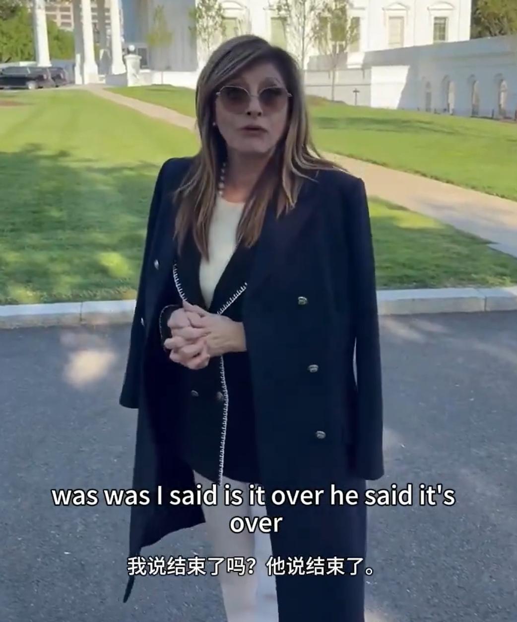 川普说战争结束了。

这是福克斯电视台的记者，在采访川普时，川普亲口跟她说的。