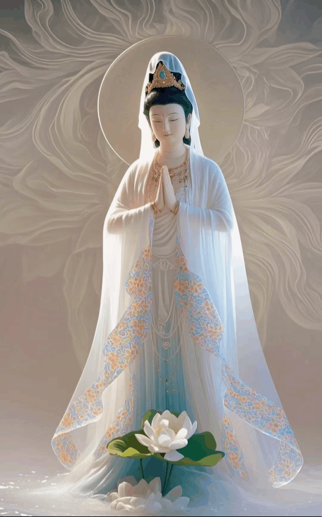 暮安吉祥菩萨合掌，必有吉兆，接好运……… ​​​ 🙏 🙏~ ​​​