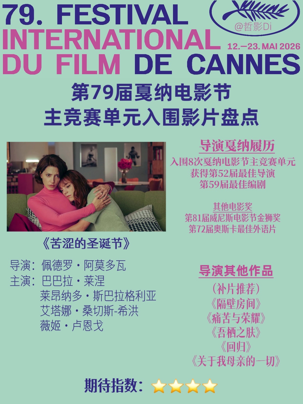 🌿第79届戛纳电影节主竞赛单元入围影片盘点（一）🎬影片：《苦涩的圣诞节》📹