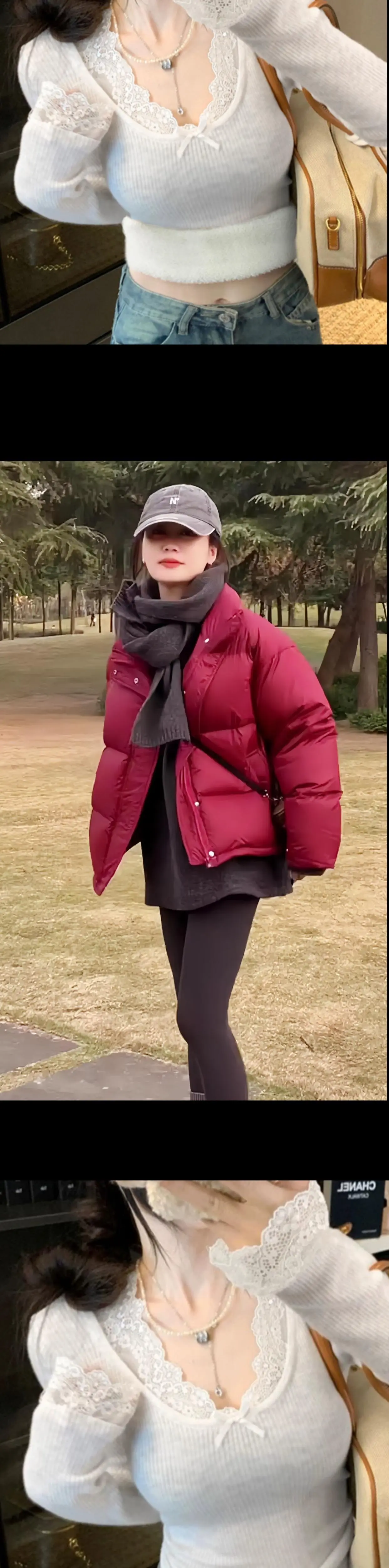 姐妹们，这款安哥拉红短款羽绒服！超级暖和！面包服的款式，穿上它你就是冬...